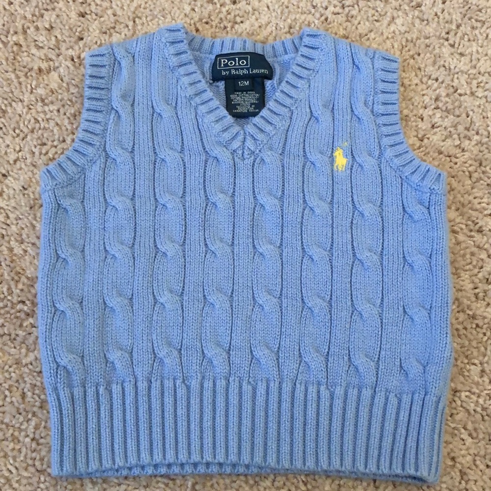 Blue Polo Ralph Lauren sweater vest, 12M